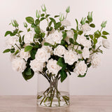 Artificial Rose Arrangement in Glass Vase