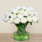 Artificial Ranunculus Arrangement in Glass VaseBloomr-Saudi