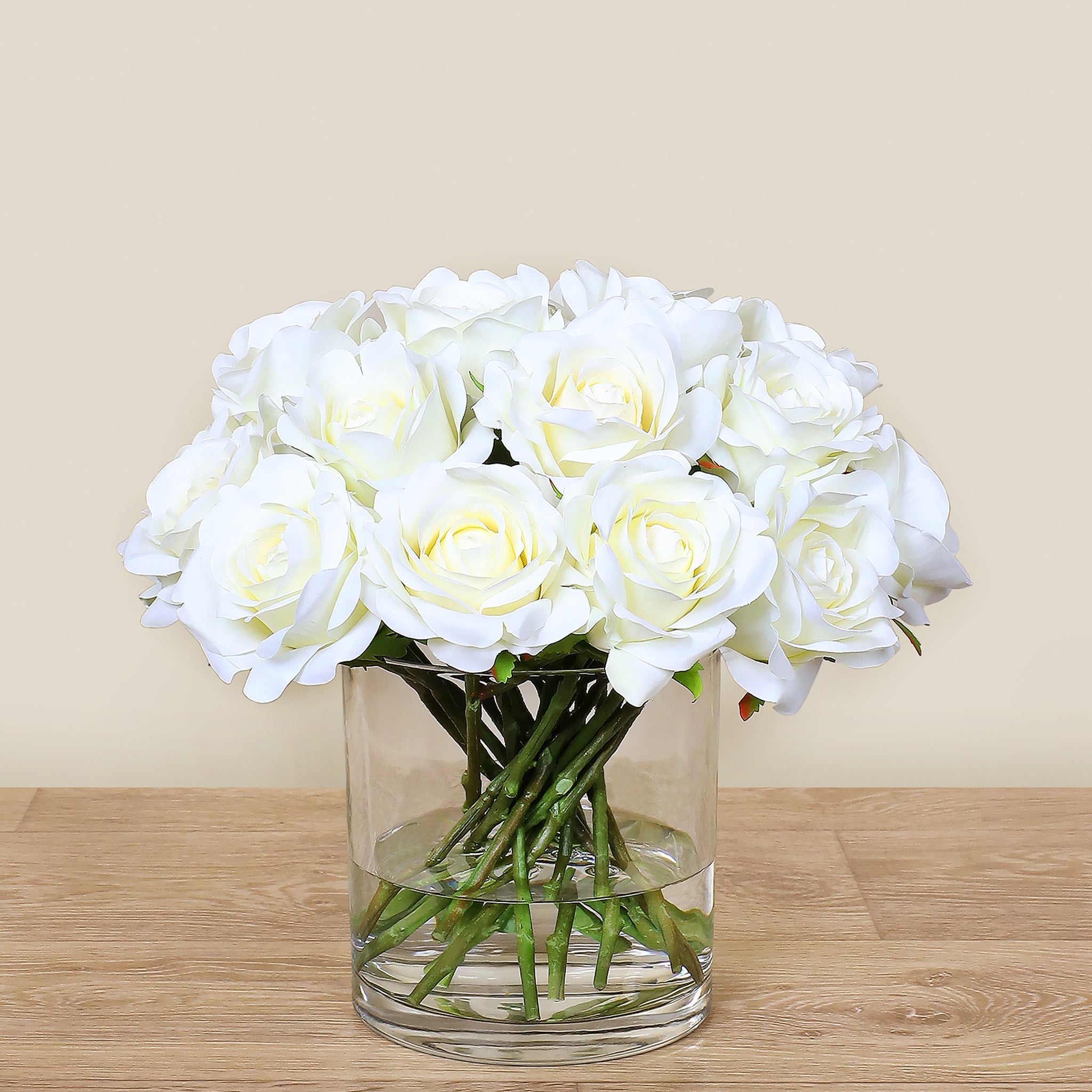 Artificial Rose Arrangement in Glass Vase