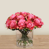 Artificial Rose Arrangement in Glass Vase