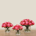 -Artificial Rose Arrangement in Glass Vase-Bloomr