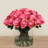 Floral ArrangementArtificial Rose Arrangement in Glass VaseBloomr