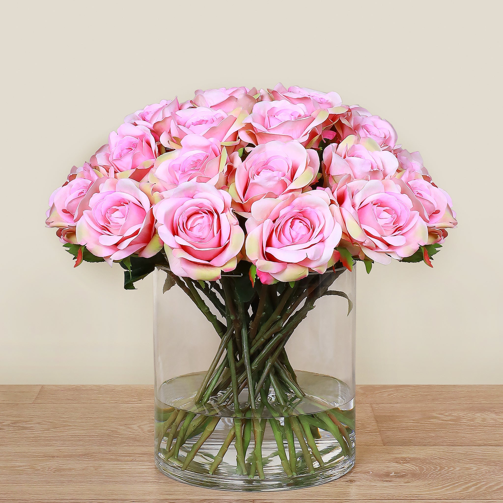 Floral ArrangementArtificial Rose Arrangement in Glass VaseBloomr