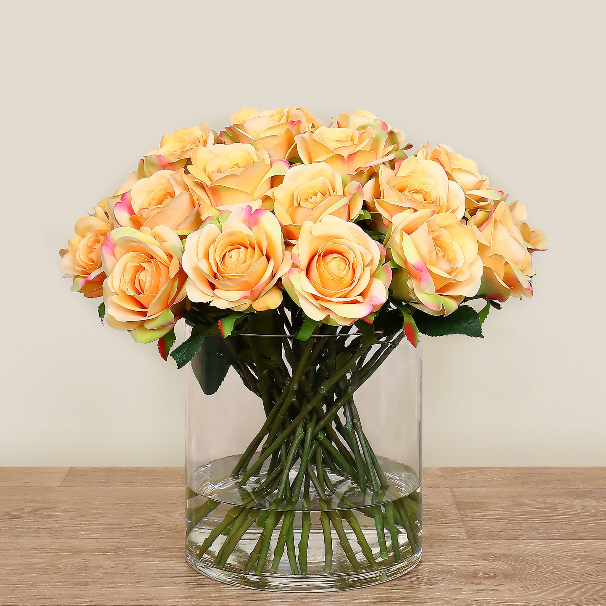 Floral ArrangementArtificial Rose Arrangement in Glass VaseBloomr