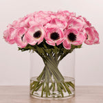 Floral Arrangement-Artificial Anemone Arrangement in Glass Vase-Bloomr