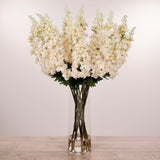 Artificial Larkspur Arrangement in Glass Vase