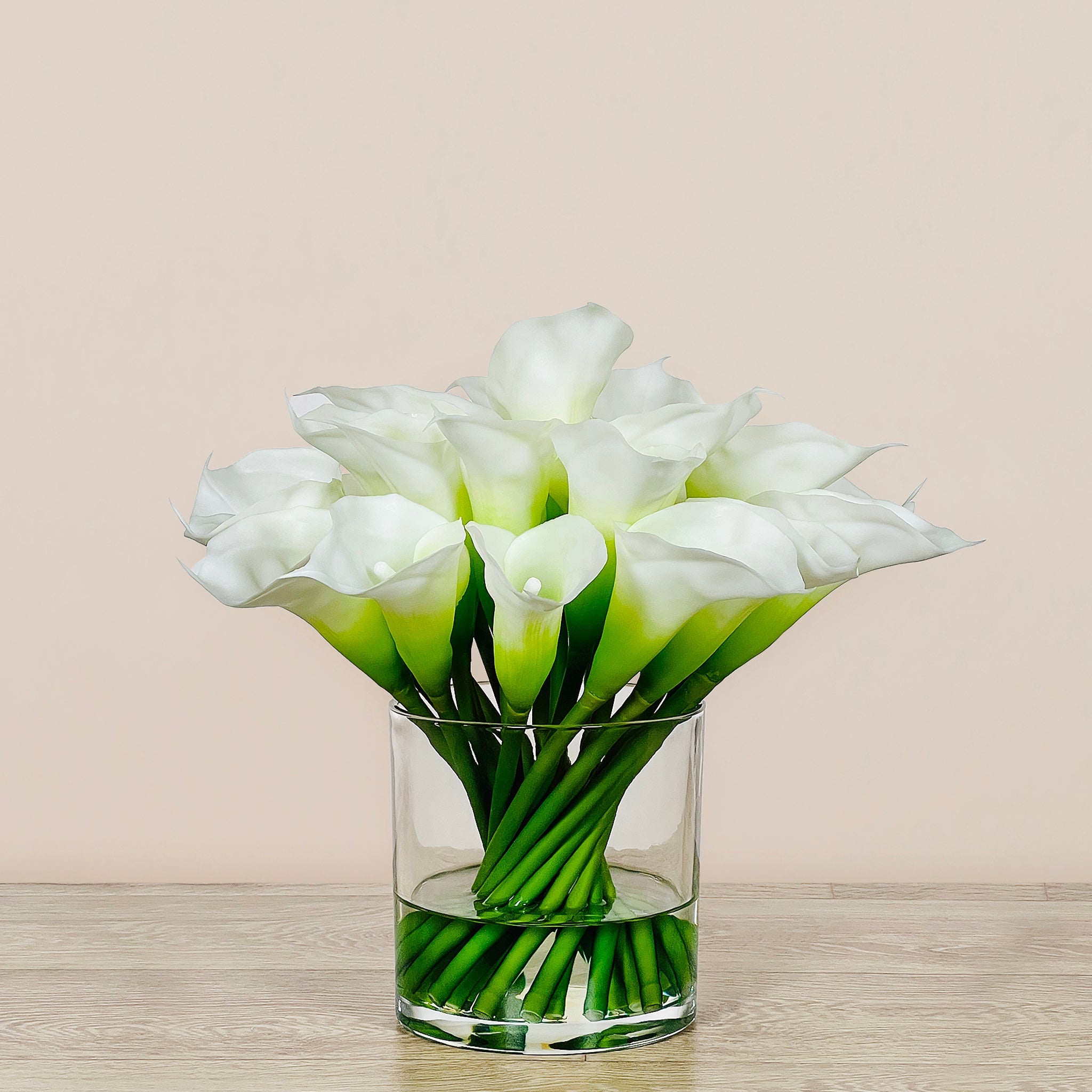 Artificial Calla lily Arrangement in Glass Vase