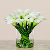 -Artificial Calla lily Arrangement in Glass Vase-Bloomr