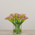 -Artificial Calla lily Arrangement in Glass Vase-Bloomr