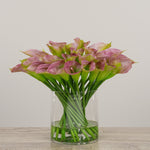 -Artificial Calla lily Arrangement in Glass Vase-Bloomr