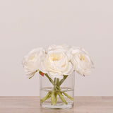 Artificial Ranunculus Arrangement in Glass Vase