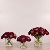 Artificial Ranunculus Arrangement in Glass Vase