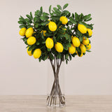 Artificial Lemon Teardrop Arrangement in Glass Vase