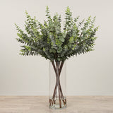 -Artificial Eucalyptus Spray Arrangement in Glass Vase-Bloomr