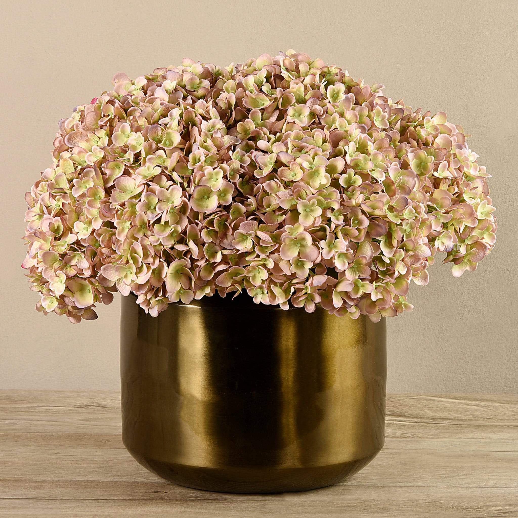 Pink Bloom Rug Artificial Hydrangea in Copper Vase – Bloomr-Saudi